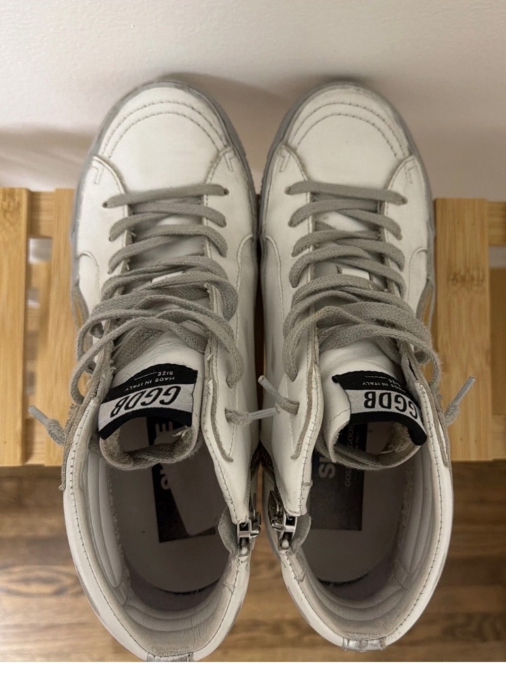 Golden Goose Gold and Silver Slide Sneakers Size 7.5 - Picture 5 of 8